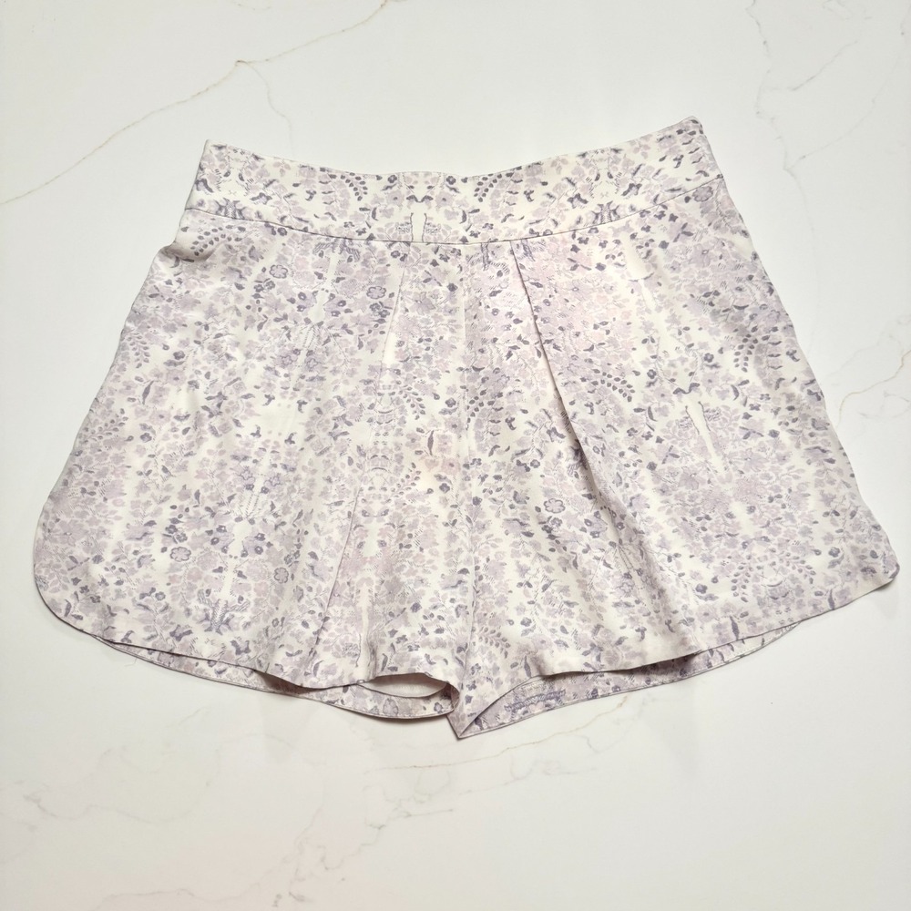 NWT Rebecca Taylor Silk Paisley Print Shorts Sz 2 Sea Salt Combo $250 Retail